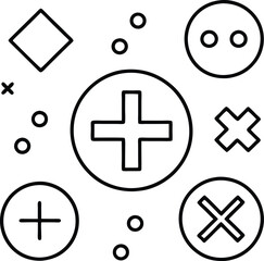 Obraz premium Mathematical and geometrical signs vector on white background