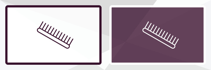 inclined comb outline icon. Linear vector from beauty concept. Thin line white and black inclined comb icon isolated on white and dark background