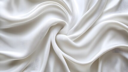 Obraz premium Elegant white fabric with soft folds and smooth texture.