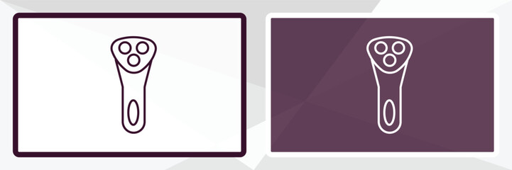 electric shaver outline icon. Linear vector from beauty concept. Thin line white and black electric shaver icon isolated on white and dark background