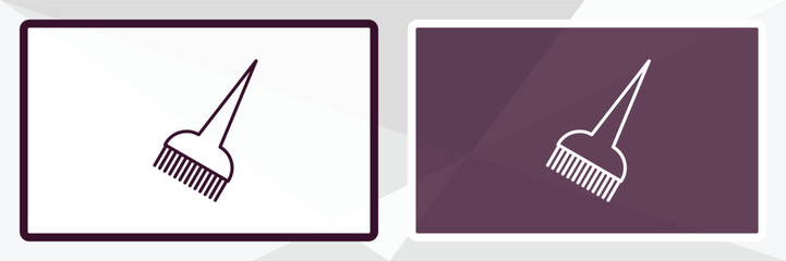 tint brush outline icon. Linear vector from beauty concept. Thin line white and black tint brush icon isolated on white and dark background