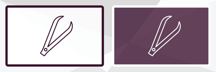 tweezers outline icon. Linear vector from beauty concept. Thin line white and black tweezers icon isolated on white and dark background