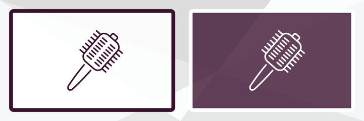 hairbrush outline icon. Linear vector from beauty concept. Thin line white and black hairbrush icon isolated on white and dark background