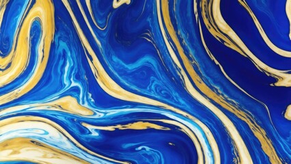 Obraz premium Yellow and gold marble abstract background texture. Indigo ocean blue marbling natural luxury style