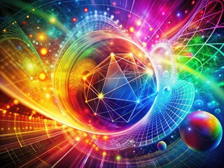 Obraz premium Abstract Illustration of Mathematical Variables on a Colorful Background for Educational Purposes