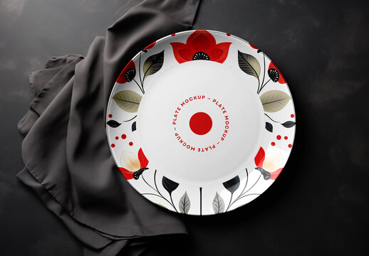 Ceramic Plate Mockup Generated with AI
