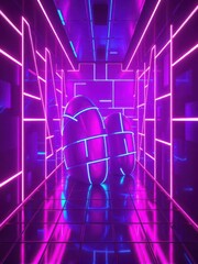 Dazzling retro disco background with vibrant neon colors and abstract patterns, perfect for digital product placement in 80s-styled designs.