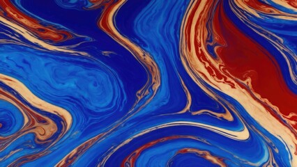 Obraz premium Red and gold marble abstract background texture. Indigo ocean blue marbling natural luxury style