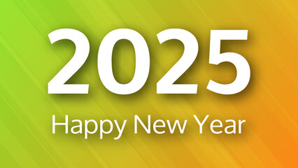 2025 Happy New Year on colorful background