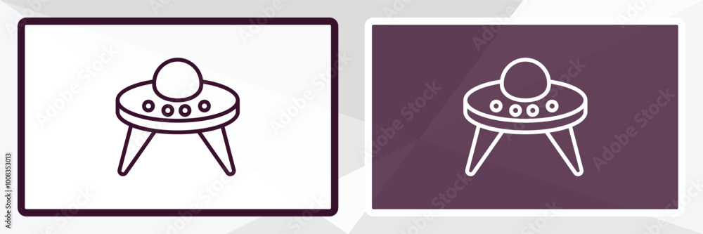 Poster big ufo outline icon. linear vector from astronomy concept. thin line white and black big ufo icon i