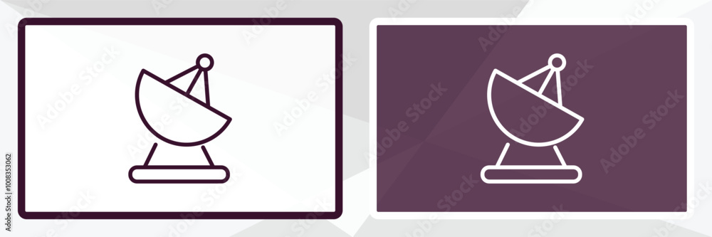 Poster radar pointing up outline icon. linear vector from astronomy concept. thin line white and black rada