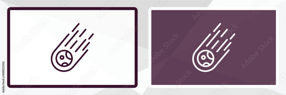 Poster meteorites outline icon. linear vector from astronomy concept. thin line white and black meteorites 