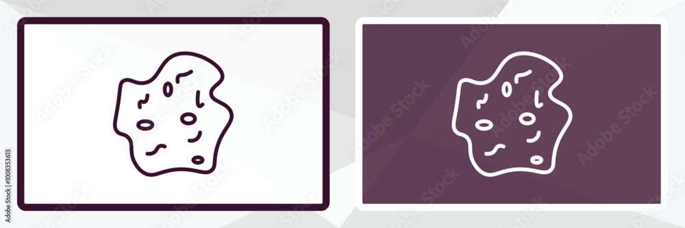 Poster asteroid outline icon. linear vector from astronomy concept. thin line white and black asteroid icon