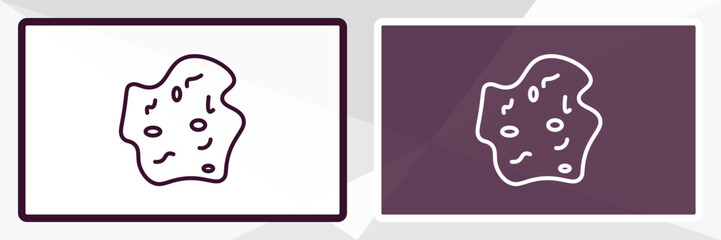 asteroid outline icon. Linear vector from astronomy concept. Thin line white and black asteroid icon isolated on white and dark background