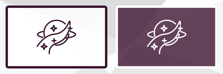 nasa outline icon. Linear vector from astronomy concept. Thin line white and black nasa icon isolated on white and dark background