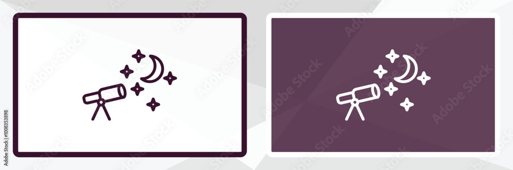 Poster astronomy outline icon. linear vector from astronomy concept. thin line white and black astronomy ic