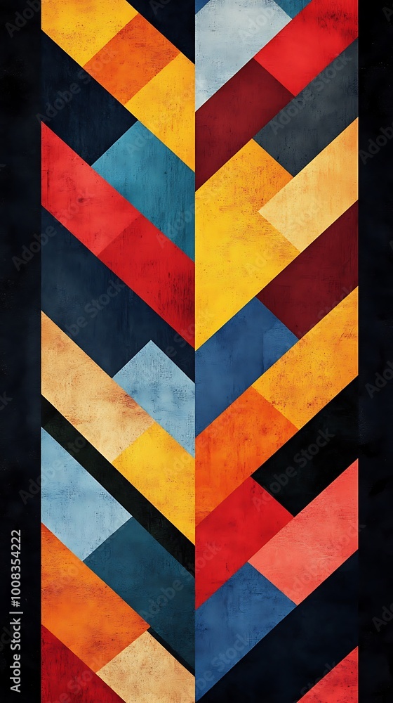 Poster eye-catching zigzag pattern showcasing bright multicolor abstract design styles design