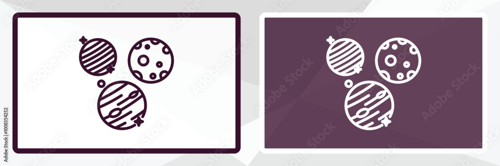 Poster planets outline icon. linear vector from astronomy concept. thin line white and black planets icon i