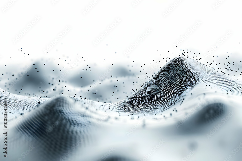 Poster abstract background with data visualization and particle effects