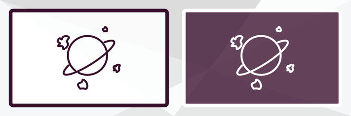 space junk outline icon. Linear vector from astronomy concept. Thin line white and black space junk icon isolated on white and dark background