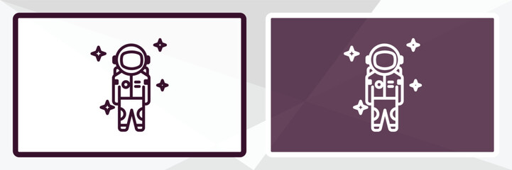 spaceman outline icon. Linear vector from astronomy concept. Thin line white and black spaceman icon isolated on white and dark background