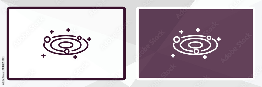 Poster galaxy view outline icon. linear vector from astronomy concept. thin line white and black galaxy vie