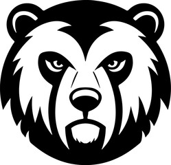 Angry bear head. Grizzly Bear Mascot Head. Design element for logo, label, sign, badge.