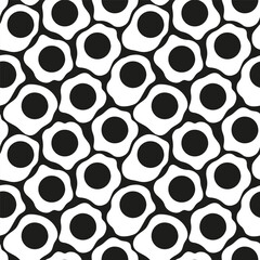 Black and white abstract seamless pattern. Hand drawn spots and dots background