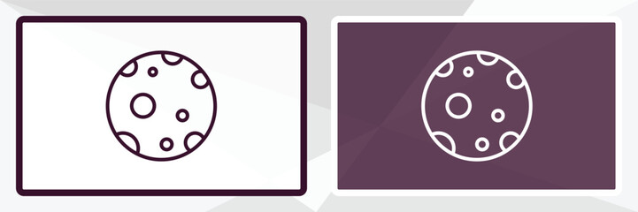 big moon outline icon. Linear vector from astronomy concept. Thin line white and black big moon icon isolated on white and dark background