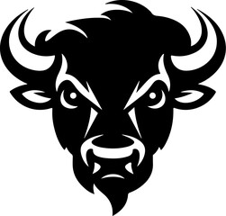 Illustration of wild bison. Design element for logo, label, sign. Vector illustration