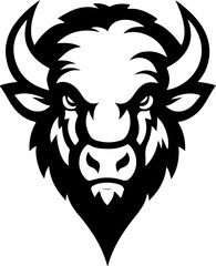 Illustration of wild bison. Design element for logo, label, sign. Vector illustration