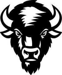 Illustration of wild bison. Design element for logo, label, sign. Vector illustration