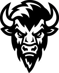 Illustration of wild bison. Design element for logo, label, sign. Vector illustration