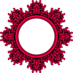 Circle ornament frame for wedding. Vector illustration