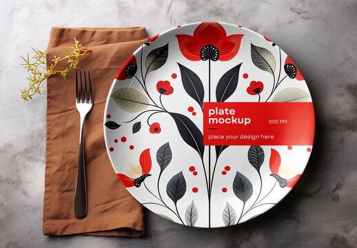 Ceramic Plate Mockup Generated with AI