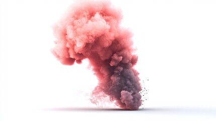 Fototapeta premium Abstract Pink and Grey Smoke Cloud on White Background