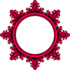 Circle ornament frame for wedding. Vector illustration