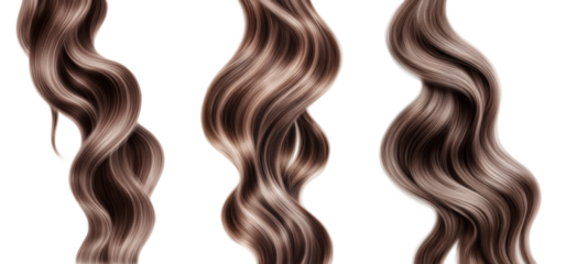 High-Quality PNG of Brown shiny hair  Isolated on White Background – High Resolution