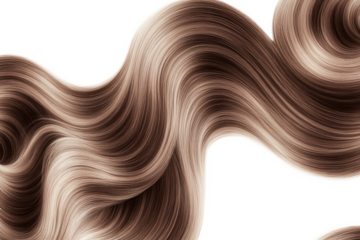 High-Quality PNG of Brown shiny wavy hair Isolated on White Background – High Resolution