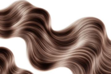High-Quality PNG of Brown shiny wavy hair Isolated on White Background – High Resolution