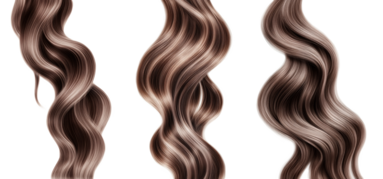 High-Quality PNG of Brown shiny hair  Isolated on White Background – High Resolution