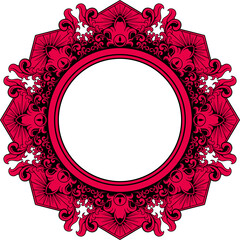 Circle ornament frame for wedding. Vector illustration