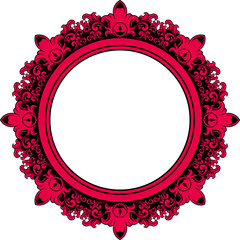 Circle ornament frame for wedding. Vector illustration