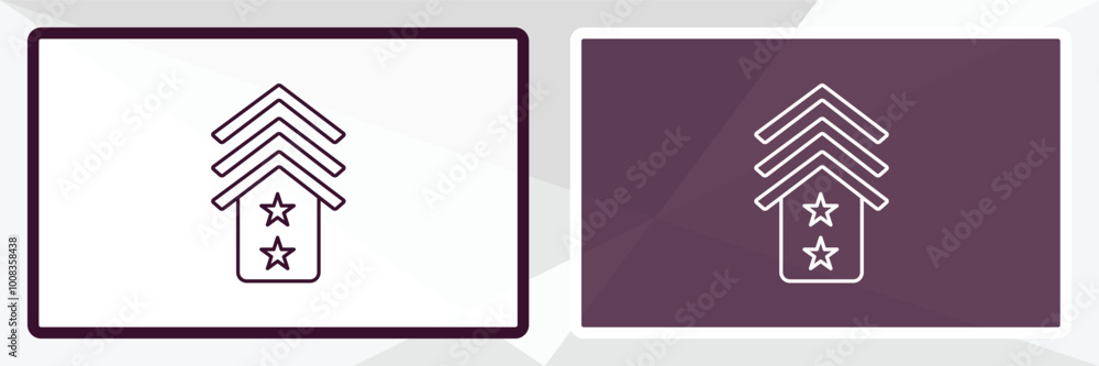 Poster lieutenant outline icon. linear vector from army and milatry concept. thin line white and black lieu
