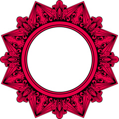 Circle ornament frame for wedding. Vector illustration