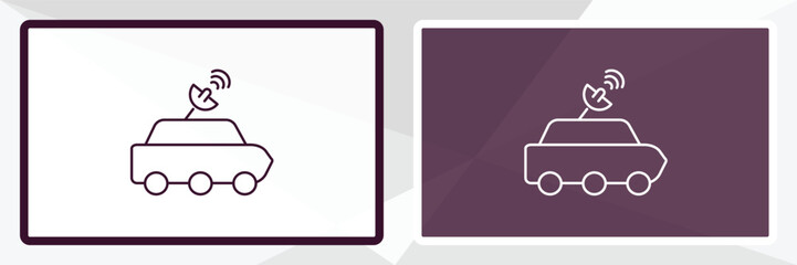 military satellites outline icon. Linear vector from army and milatry concept. Thin line white and black military satellites icon isolated on white and dark background