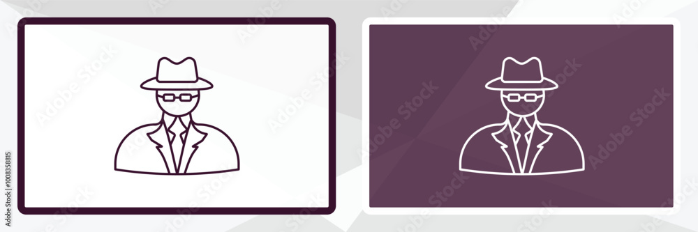 Poster secret agent outline icon. linear vector from army and milatry concept. thin line white and black se