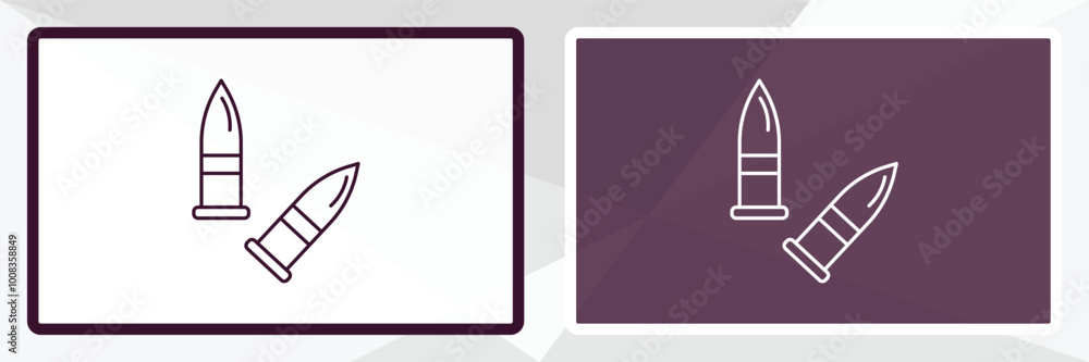 Aufkleber two bullets outline icon. linear vector from army and milatry concept. thin line white and black two