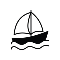 Sailboat icon vector stock illustration