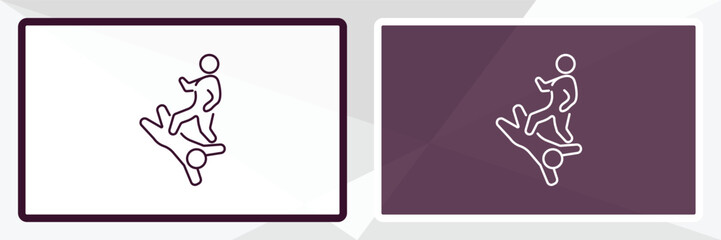 assault outline icon. Linear vector from army and milatry concept. Thin line white and black assault icon isolated on white and dark background